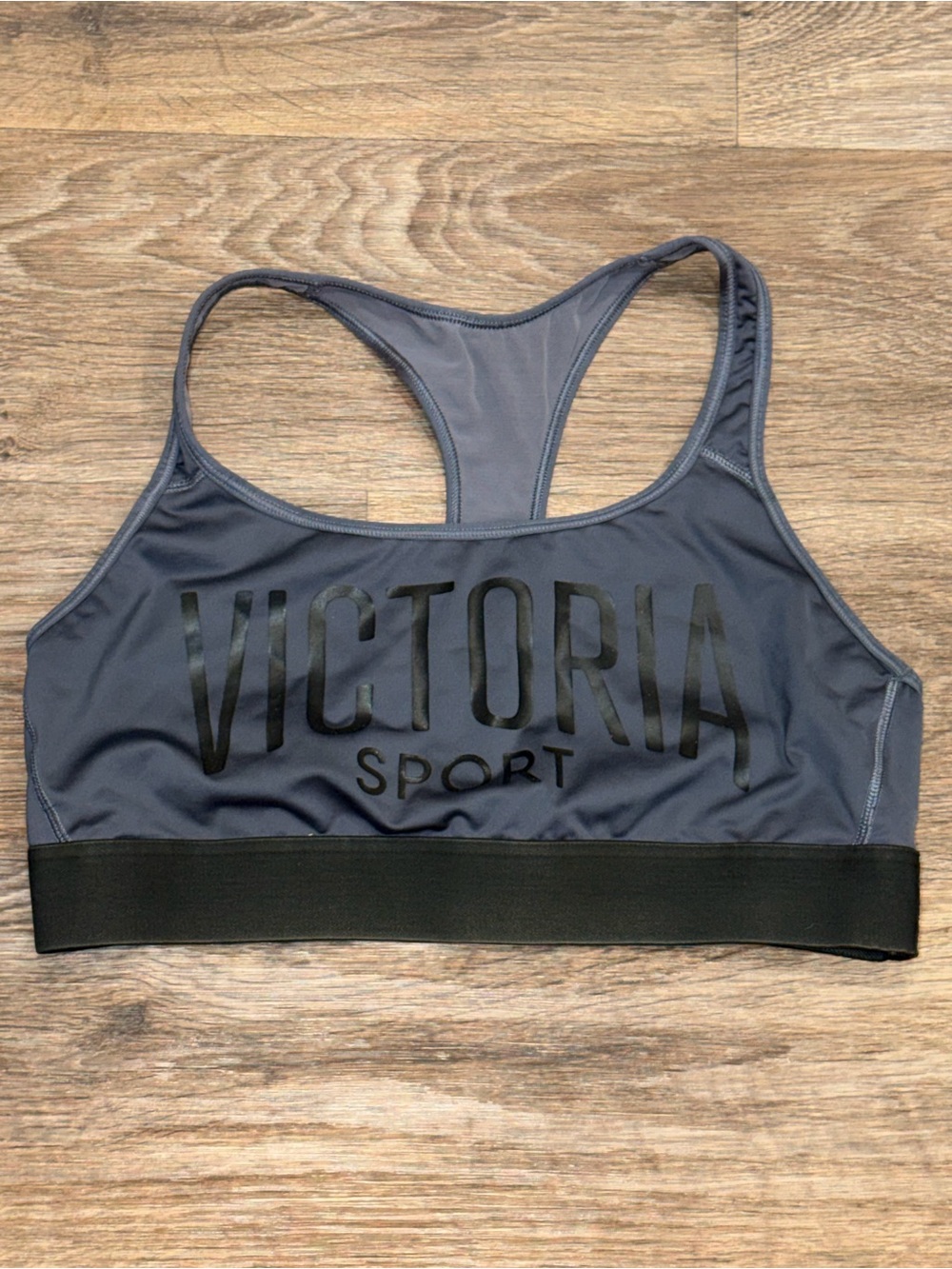 Victoria's Secret Sport Gray Racerback Logo Sports Bra